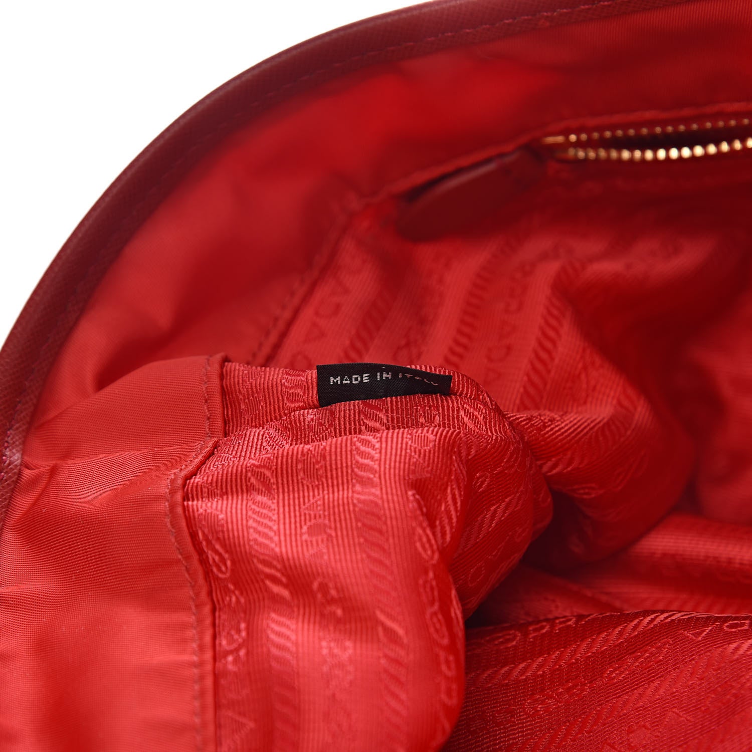 Prada Tessuto Nylon Saffiano Tote Rosso 7 of 12