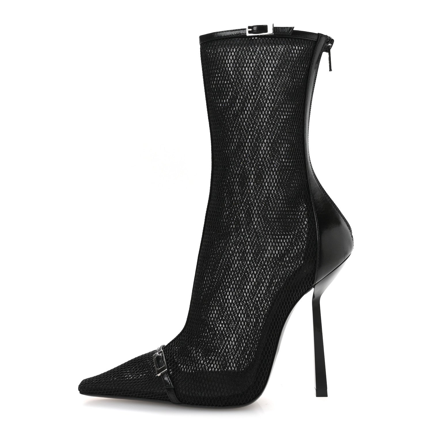 Saint Laurent Elba Applique Tulle Aston 115 Boots 37 Black 1 of 9