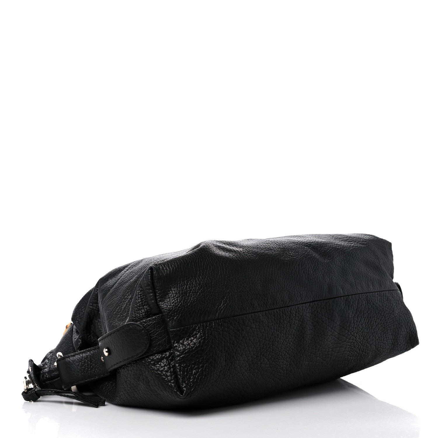Gucci Calfskin Large Bamboo Bar Shoulder Bag Black 4 of 14