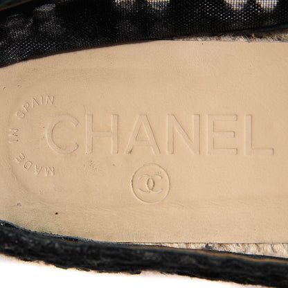 Chanel Lace Patent CC Espadrilles 38 Black 9 of 9
