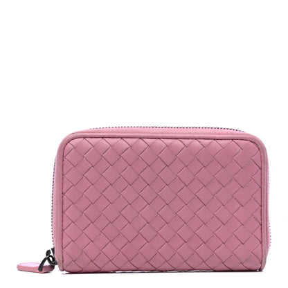 Bottega Veneta Nappa Intrecciato Zip Around Wallet Pink 1 of 8