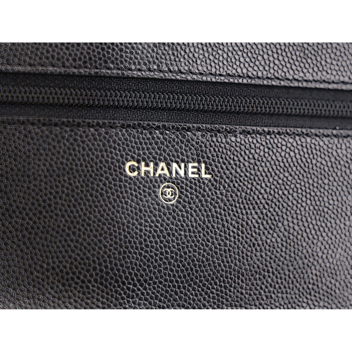 Caviar Quilted French New Wave Chain CC Wallet On Chain WOC Black