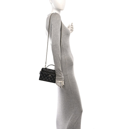 Chanel Caviar Quilted Top Handle Slim Vanity With Chain Black 3 of 11