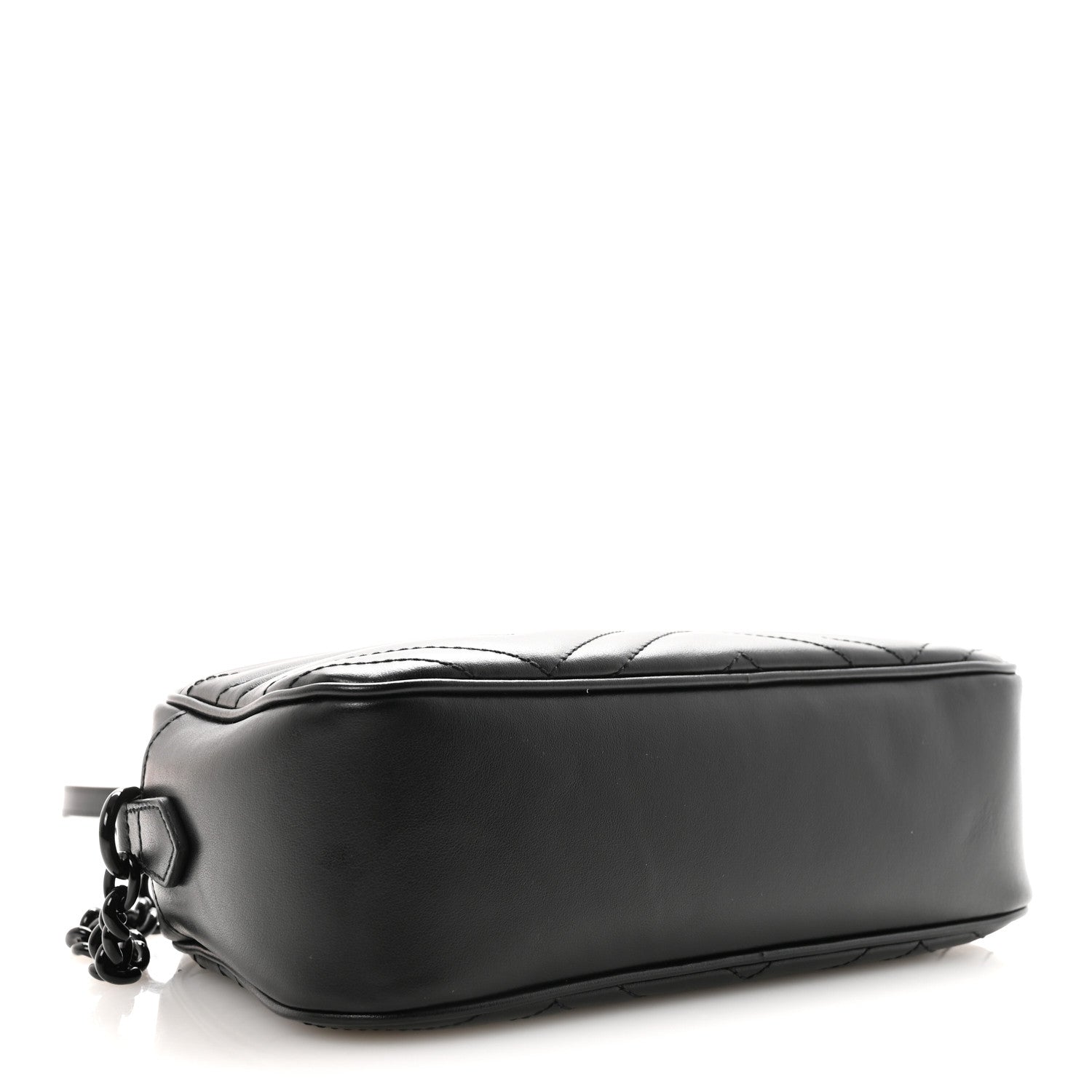 Gucci Calfskin Matelasse Monochrome Small GG Marmont Chain Shoulder Bag Black 4 of 9