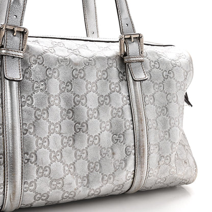 Gucci Metallic Guccissima Medium Britt Boston SIlver 14 of 14