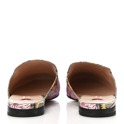 Gucci GG Supreme Monogram Bengal Womens Princetown Slippers 38.5 Beige Crop Pink 6 of 12