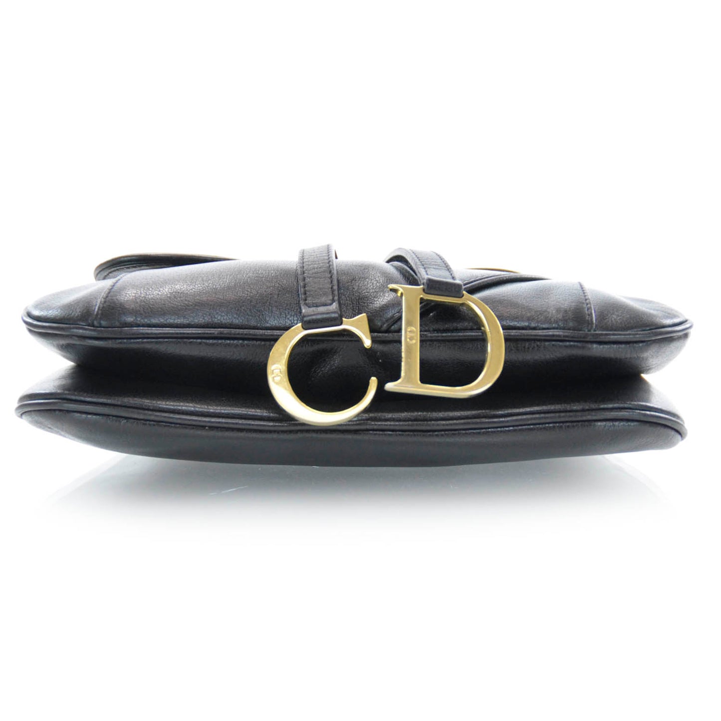 Leather Double Saddle Bag Black