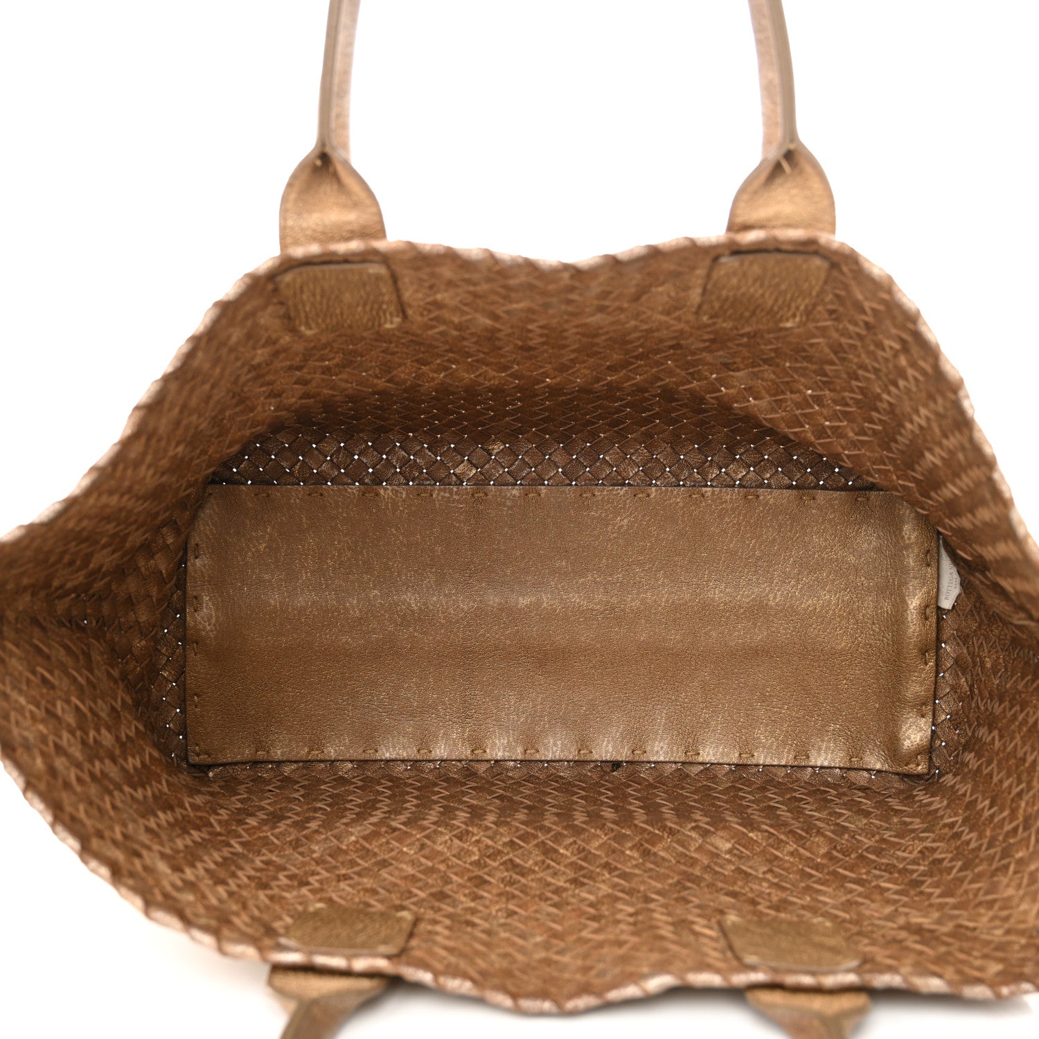 Bottega Veneta Metallic Chevre Intrecciato Medium Cabat Ottone 6 of 16