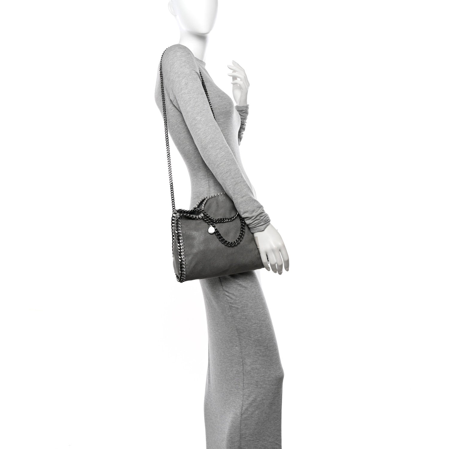 Stella McCartney Shaggy Deer Mini Falabella Fold Over Tote Light Grey 2 of 10