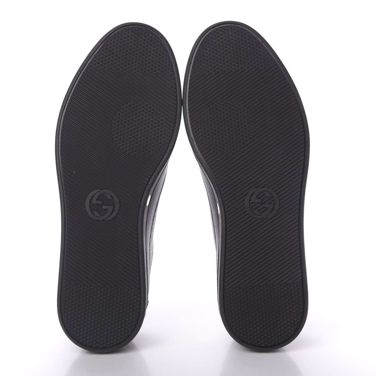 GG Supreme Monogram Mens Low Top Sneakers 8 Black Beige Ebony