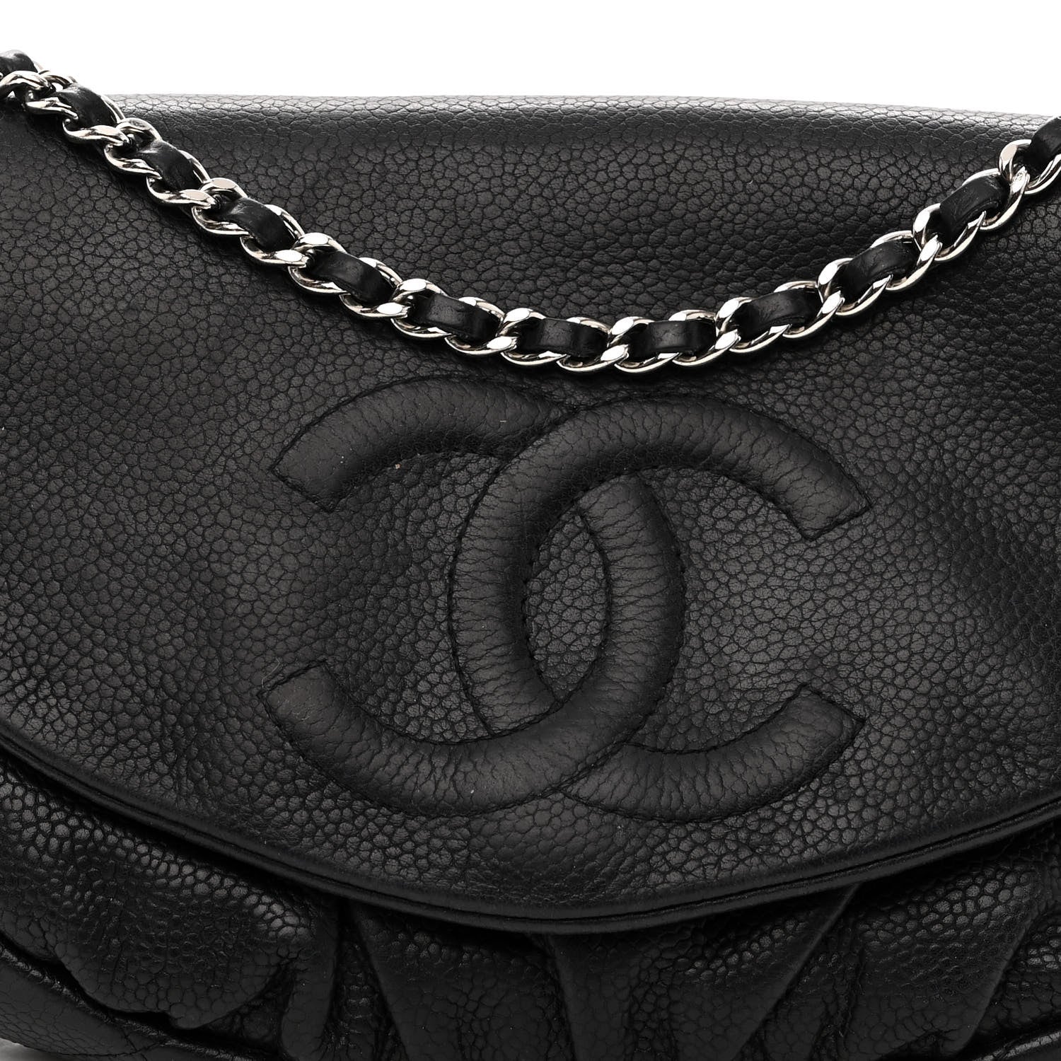 Chanel Caviar Half Moon Wallet On Chain WOC Black 8 of 12
