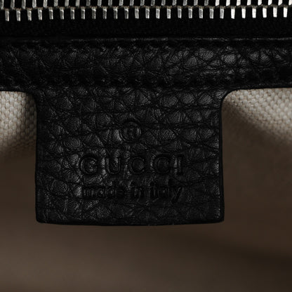 Gucci Pebbled Calfskin Medium Techno Horsebit Shoulder Flap Bag Black 6 of 7