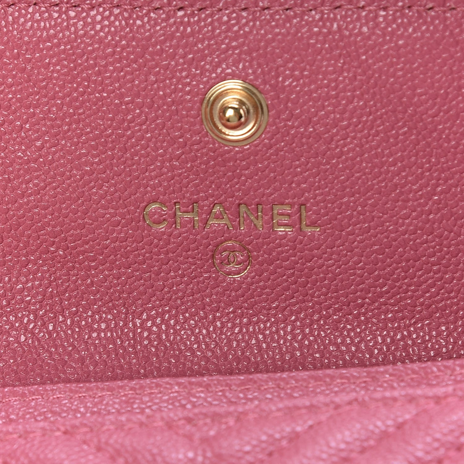 Chanel Caviar Chevron Quilted Boy Card Holder Wallet Dark Pink 5 of 9