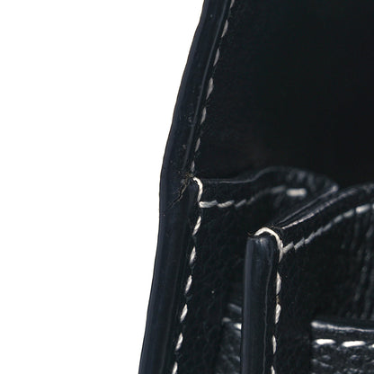 Saint Laurent Grained Calfskin Topstitch Small Sac De Jour Black Porcelain 12 of 14