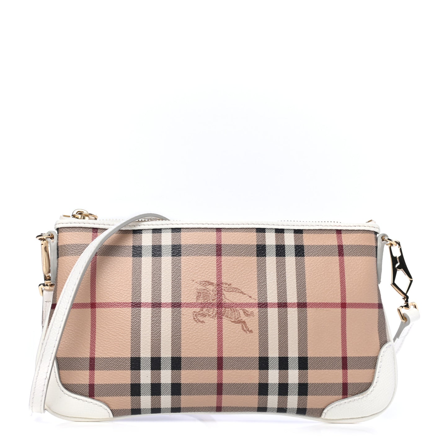 Haymarket Check Small Peyton Crossbody Clutch Bag White