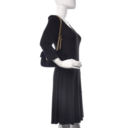 Gucci Velvet Matelasse Mini GG Marmont Shoulder Bag Black 2 of 10
