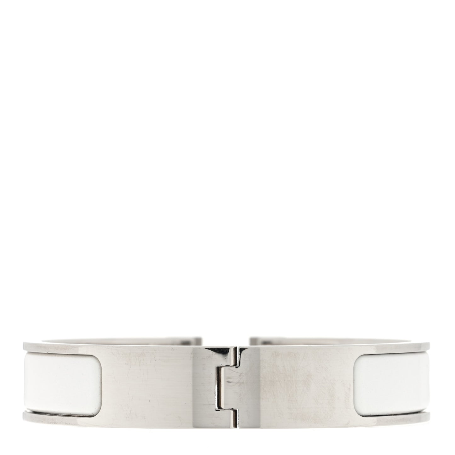 Enamel Narrow Clic Clac H Bracelet PM White