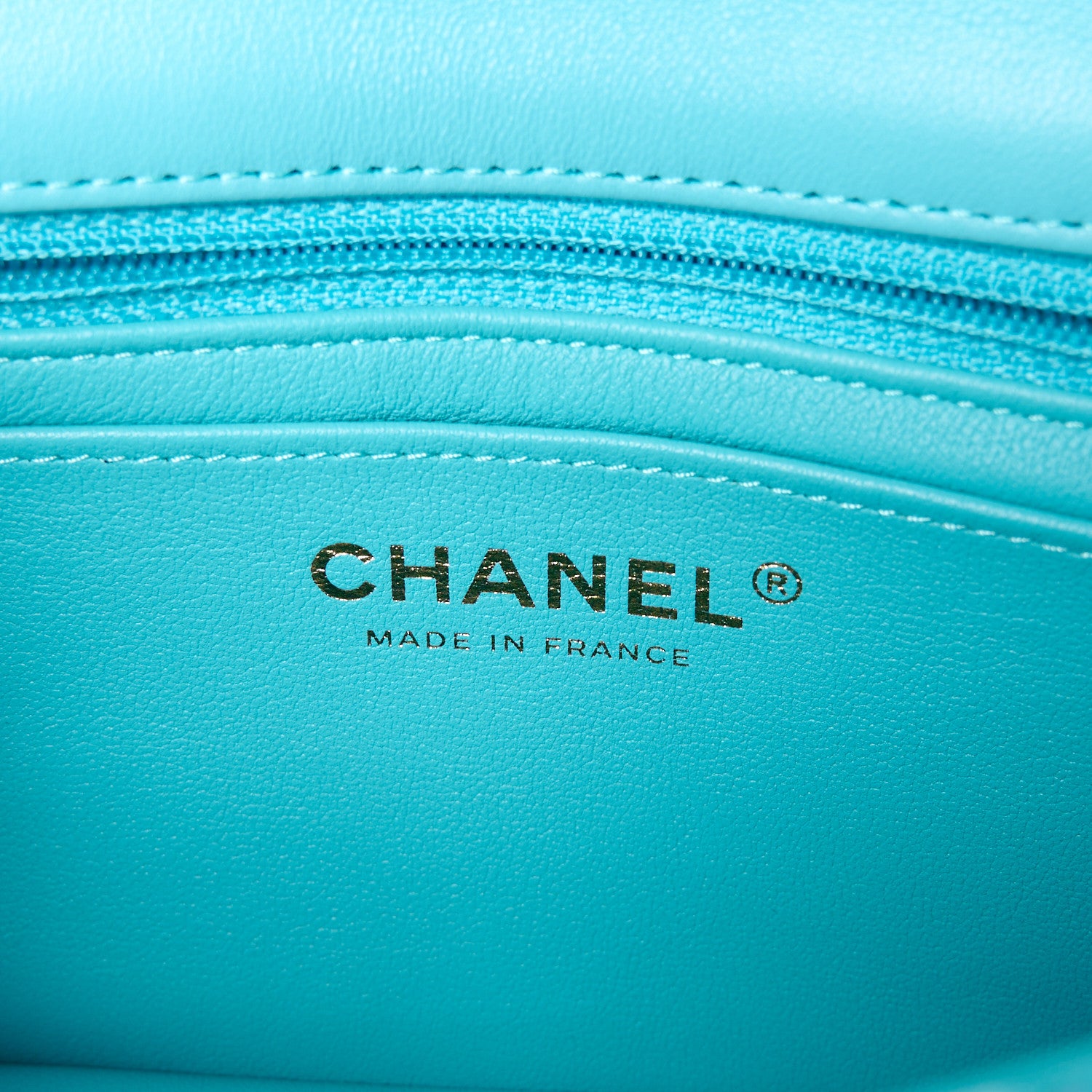 Chanel Wool Tweed Quilted Mini Rectangular Flap Turquoise Light Blue 7 of 12