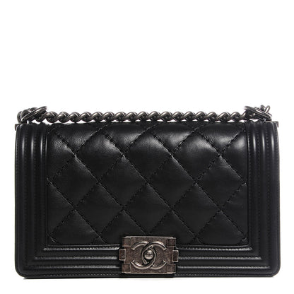Chanel Calfskin Quilted Medium Double Stitch Boy Flap Black 1 of 9