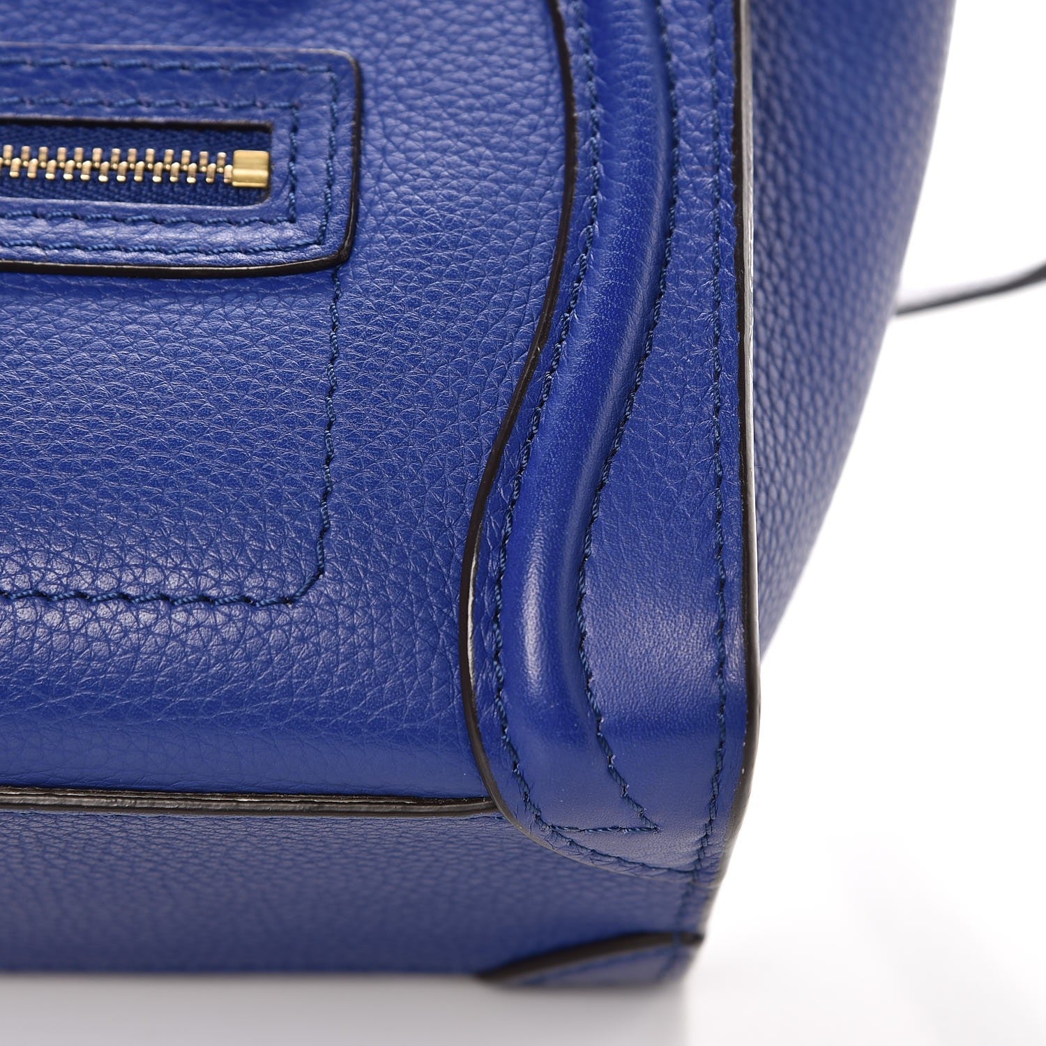 Celine Drummed Calfskin Nano Luggage Indigo 11 of 11