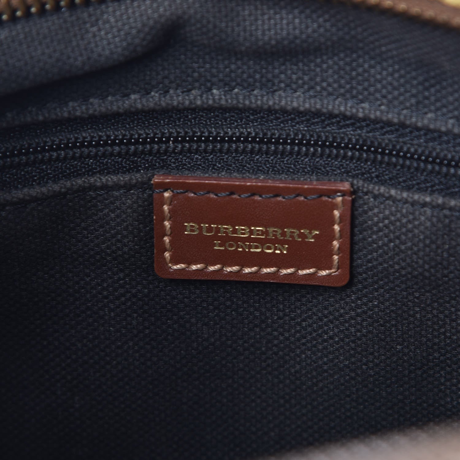 Burberry Haymarket Check Barrel Bag Brown 6 of 15