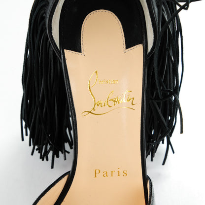 Christian Louboutin Nappa Fringe Otrot 120 Pumps 36.5 Black 7 of 8