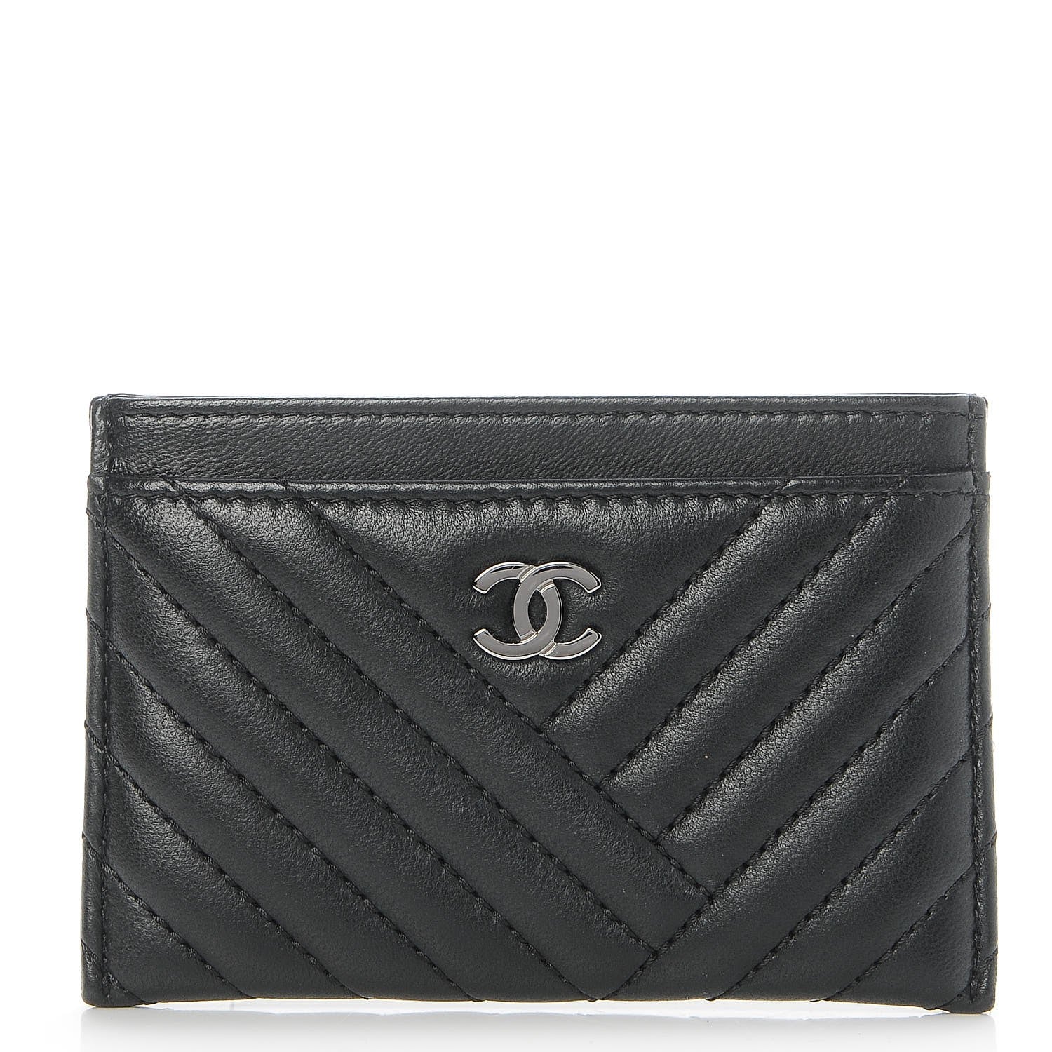 Chanel Lambskin Quilted CC Crossing Card Holder Black 1 of 15
