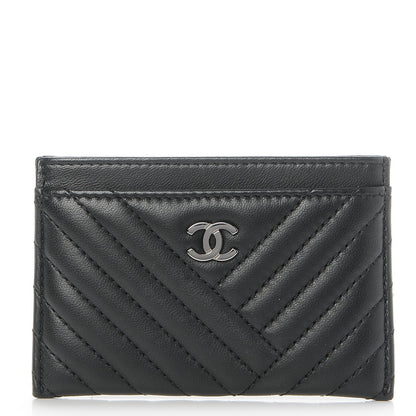Chanel Lambskin Quilted CC Crossing Card Holder Black 1 of 15