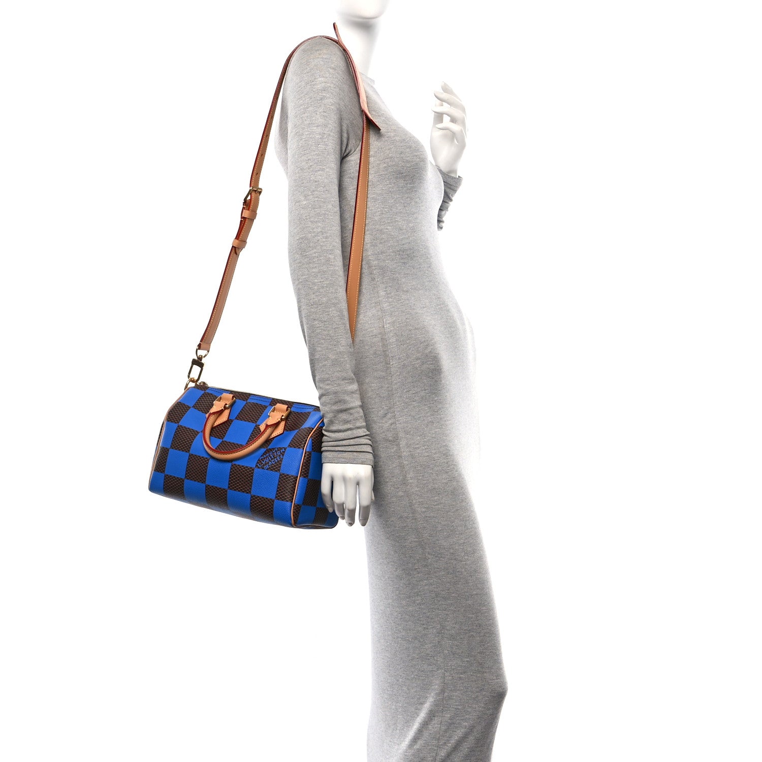 Louis Vuitton Damier Pop Speedy Bandouliere 25 Blue 2 of 12