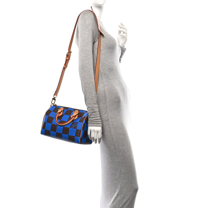 Louis Vuitton Damier Pop Speedy Bandouliere 25 Blue 2 of 12