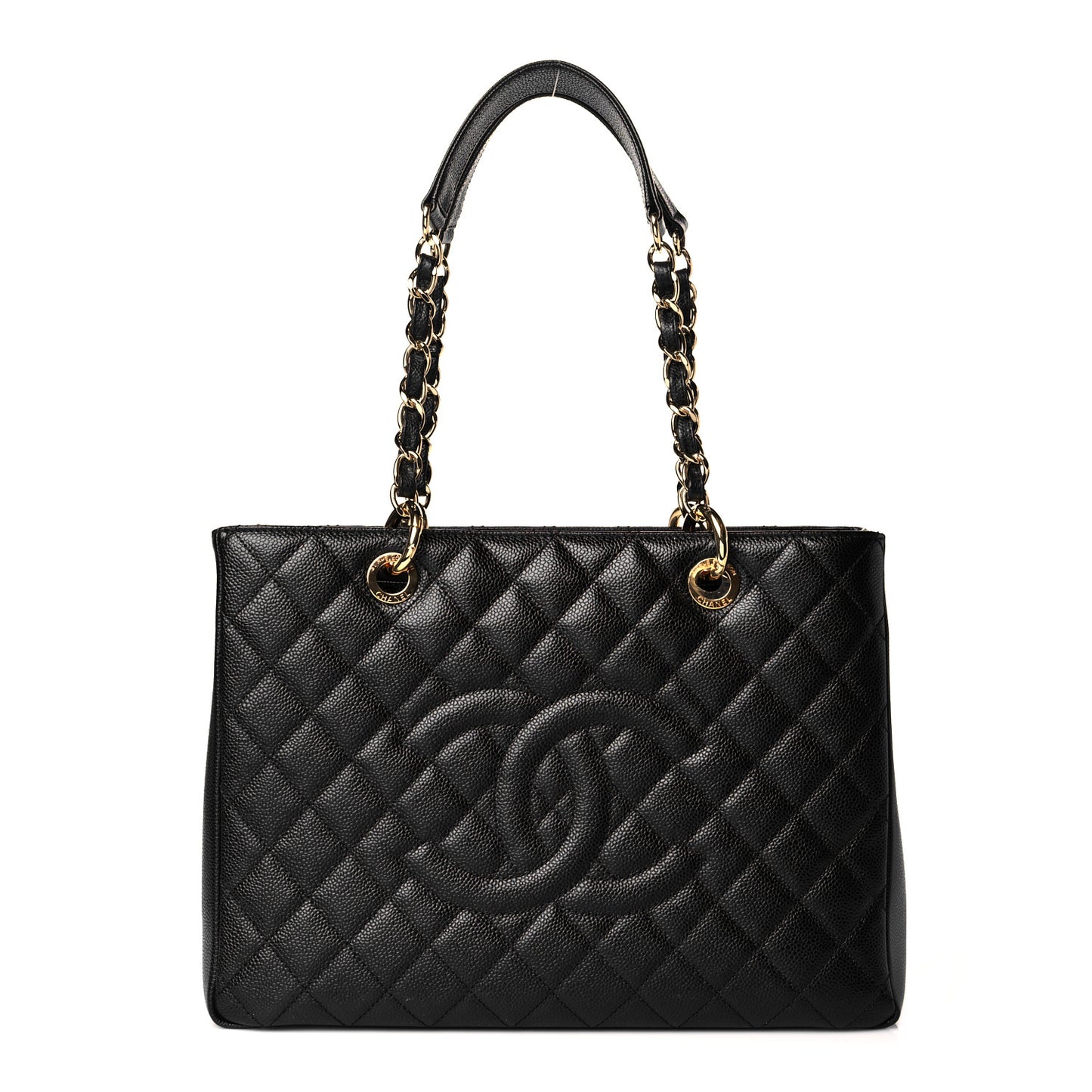Caviar Quilted Grand Shopping Tote GST Black