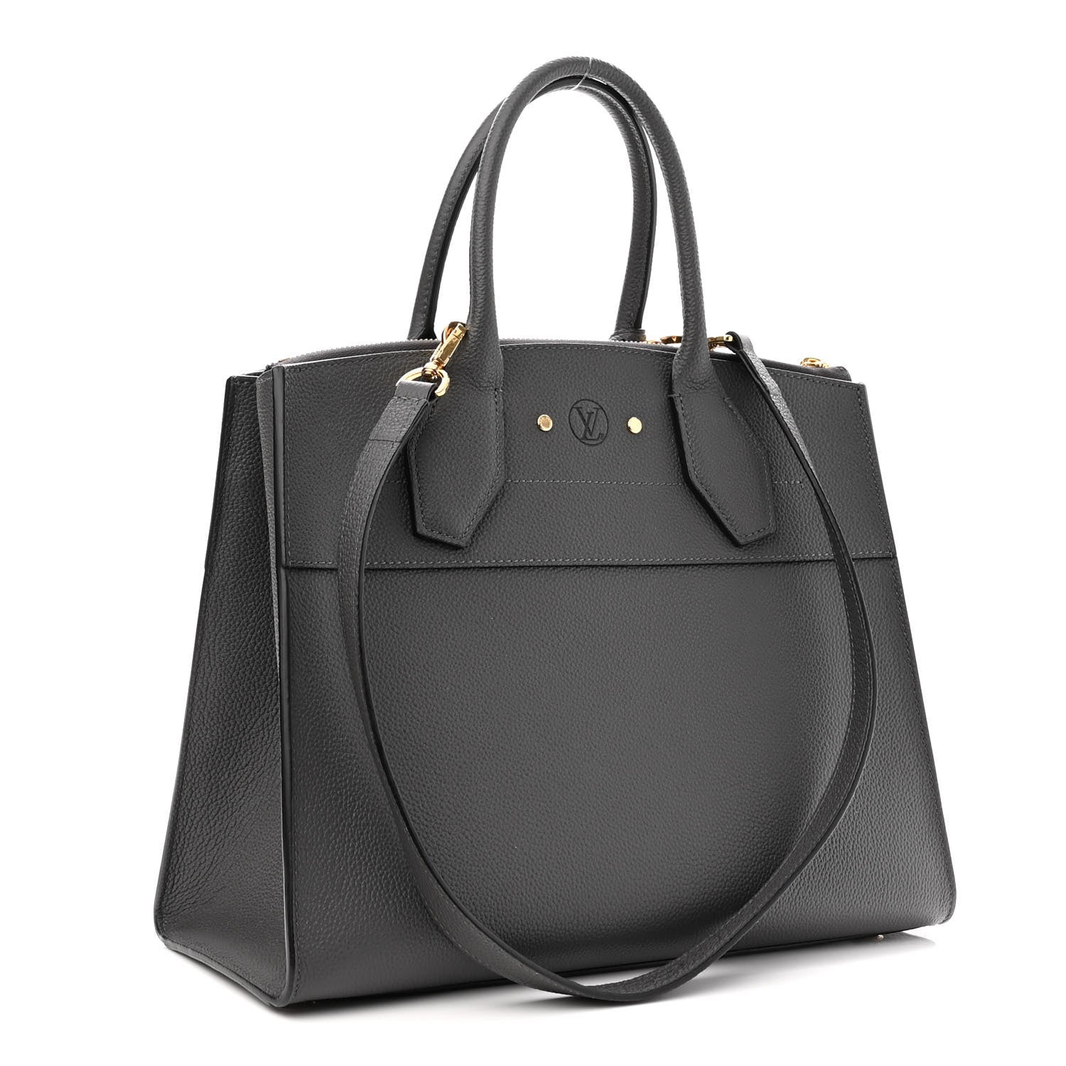 Louis Vuitton Taurillon City Steamer MM Gris 3 of 9