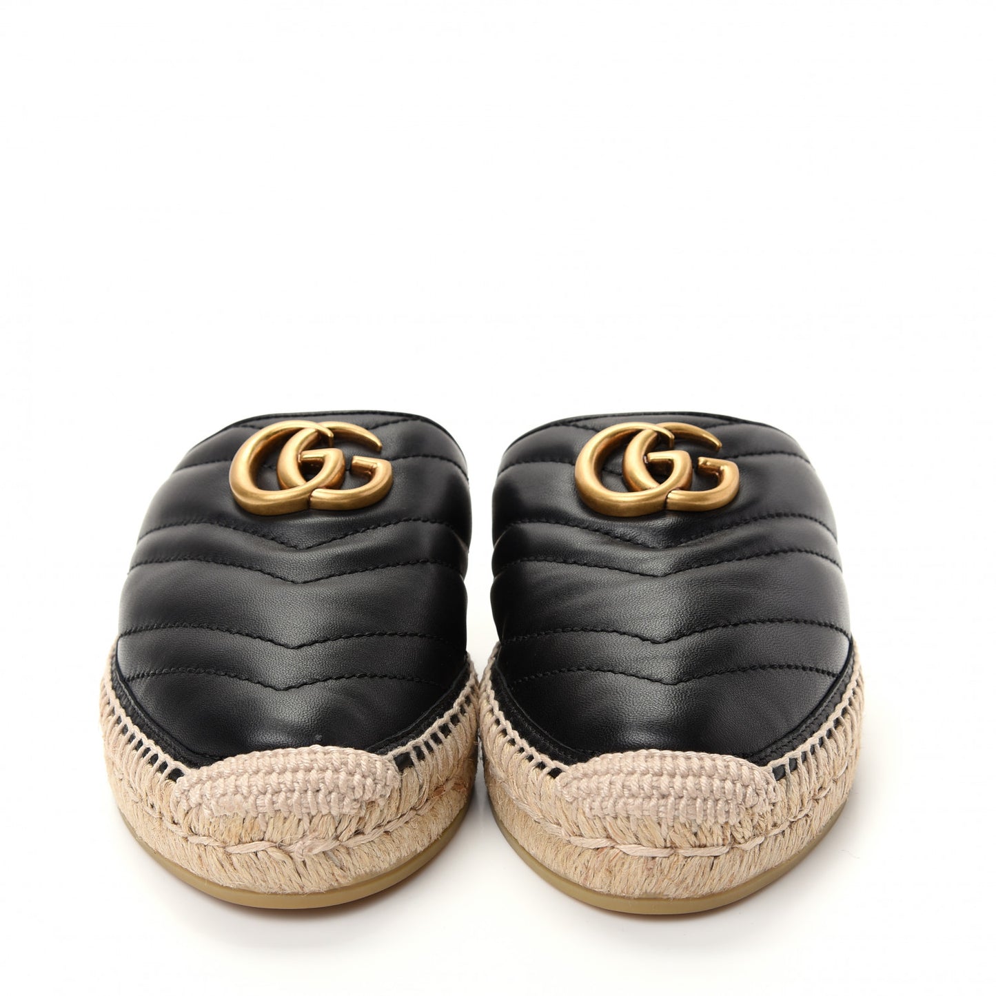 Nappa Matelasse GG Marmont Espadrille Slippers 36.5 Black