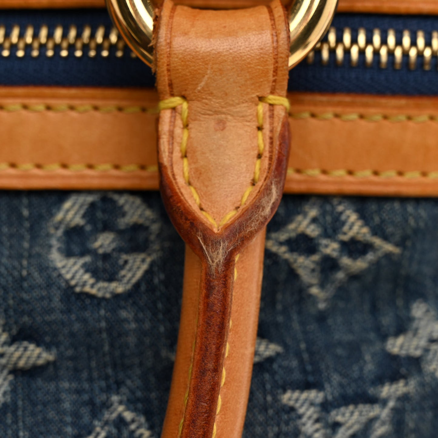 Monogram Denim Sac Plat Blue