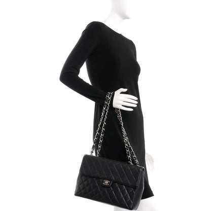 Chanel Caviar Quilted Jumbo Single Flap Black 3 of 11