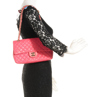 Chanel Lambskin Quilted Valentine Charms Medium Single Flap Pink 2 of 8