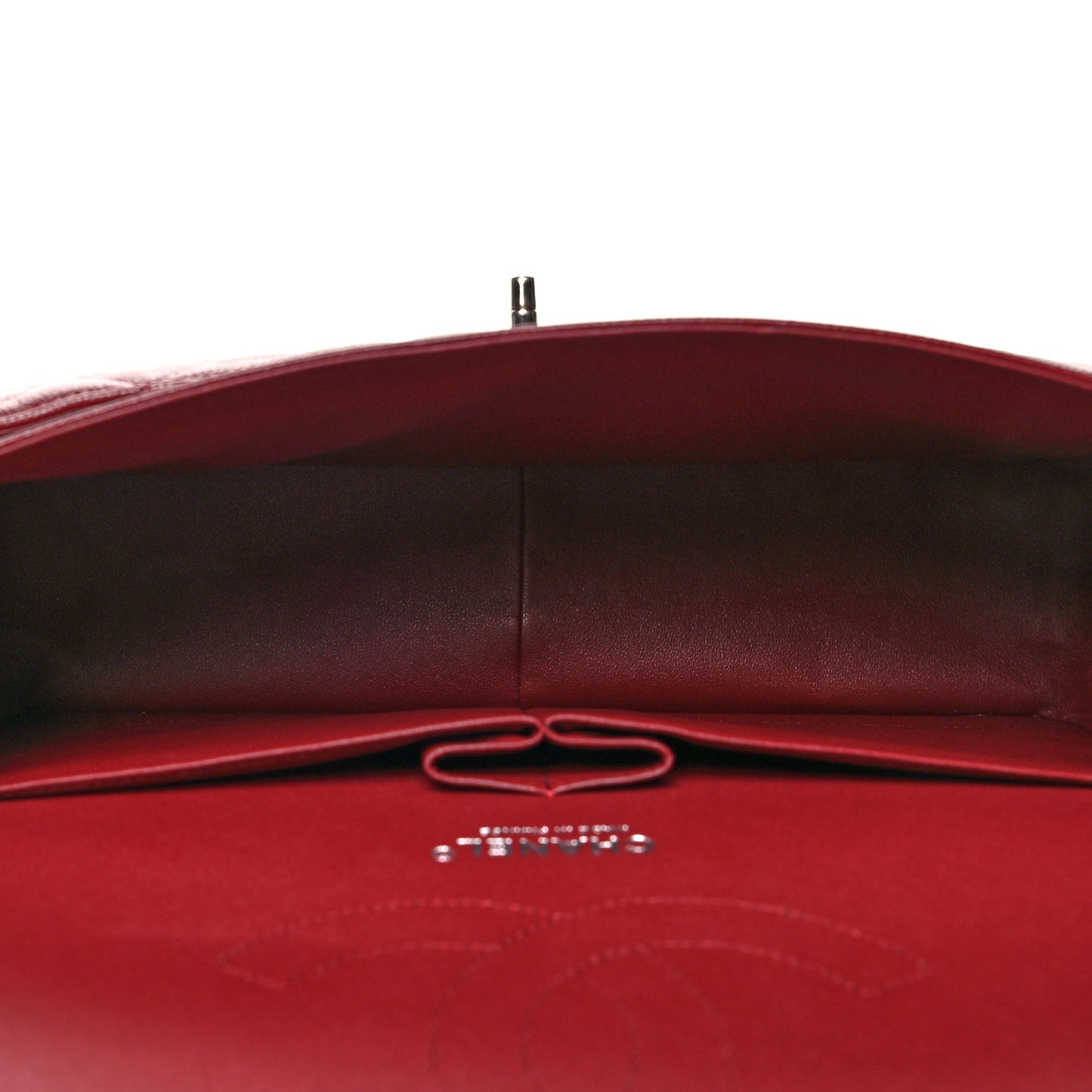 Caviar Quilted Jumbo Double Flap Dark Red
