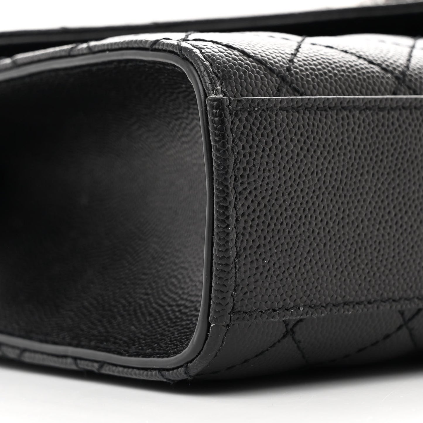 Grain De Poudre Textured Mixed Matelasse Triquilt Medium Monogram Satchel Black
