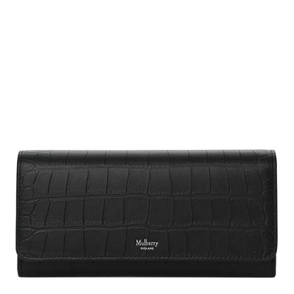 Mulberry Crocodile Embossed Calfskin Wallet Black 1 of 10