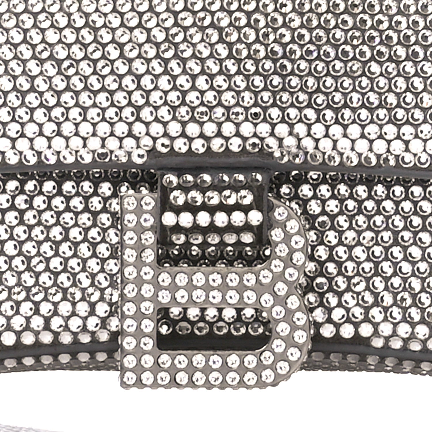 Balenciaga Strass Suede Small Hourglass Top Handle Bag Smoke Grey Crystal 8 of 16