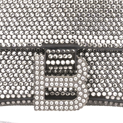 Balenciaga Strass Suede Small Hourglass Top Handle Bag Smoke Grey Crystal 8 of 16