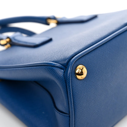Prada Saffiano Micro Galleria Double Zip Tote Azzurro 12 of 14