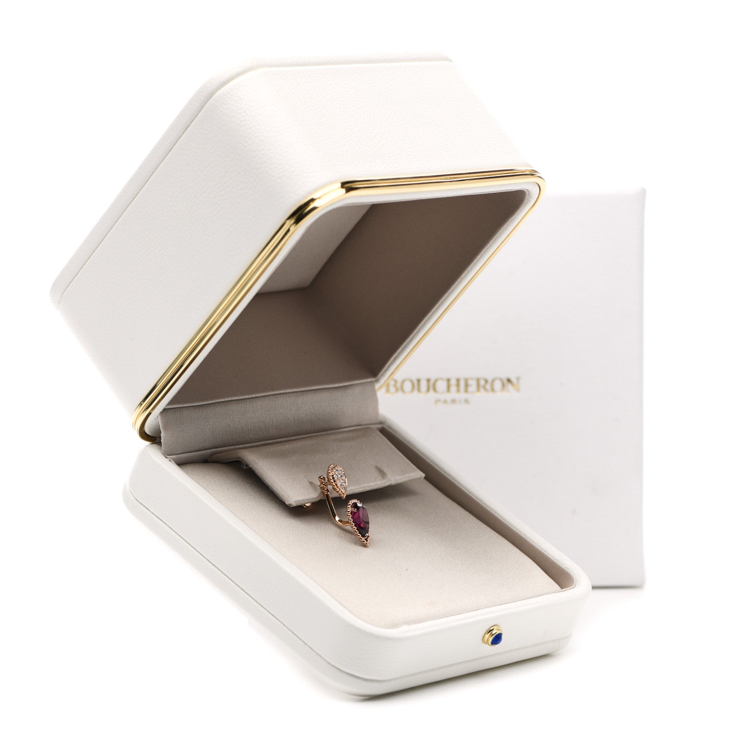 Boucheron 18K Rose Gold Diamond Garnet Serpent Boheme Single Earring 6 of 6