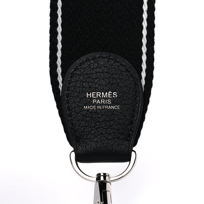 Hermes Taurillon Clemence Amazone Evelyne III PM Black White 10 of 11
