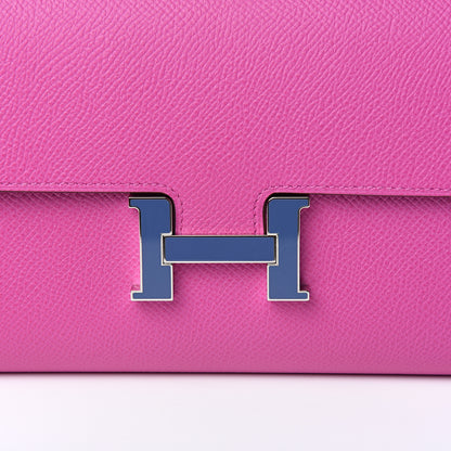 Hermes Epsom Constance Long Wallet Magnolia Brighton Bleu 14 of 15