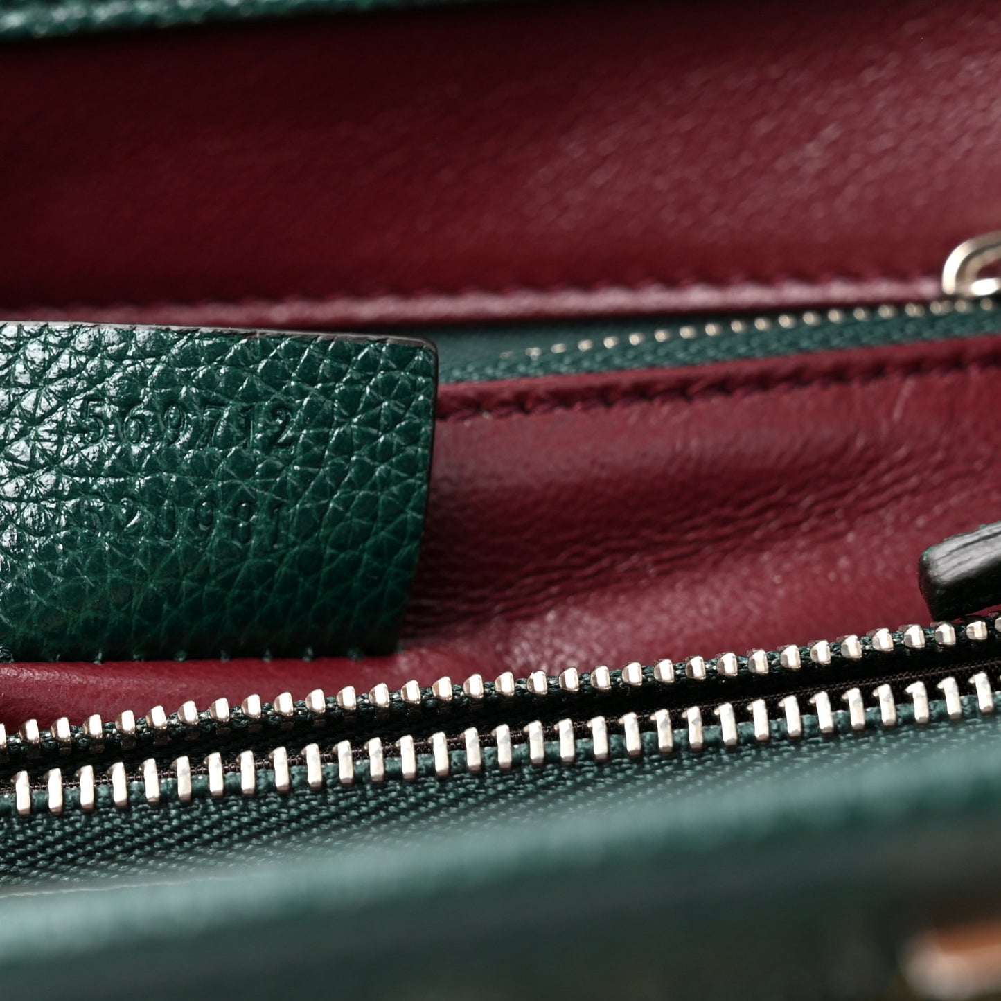 Grainy Calfskin Small Zumi Top Handle Bag Vintage Green