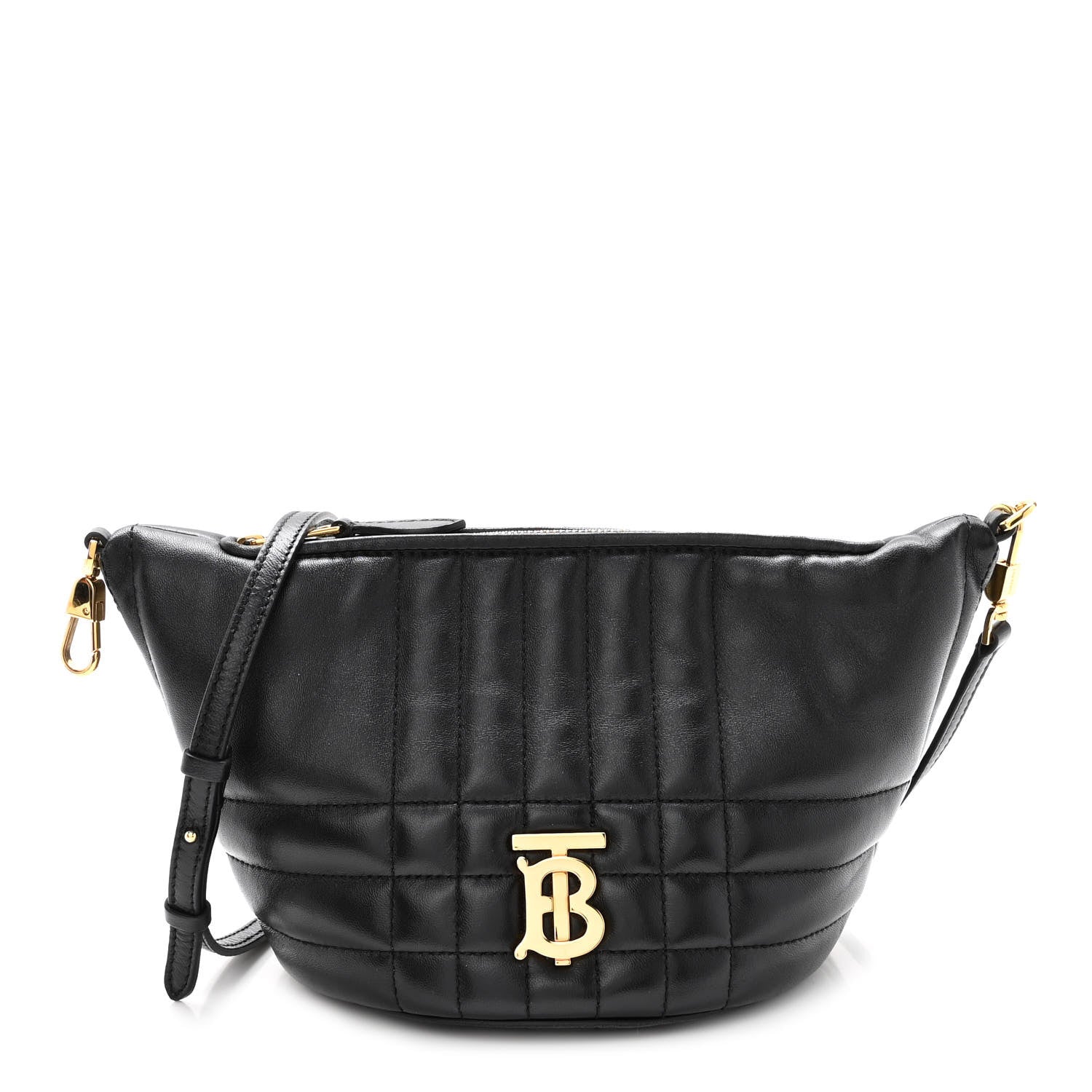 Burberry Lambskin Quilted Small Crescent Lola Bag Black 1 of 9