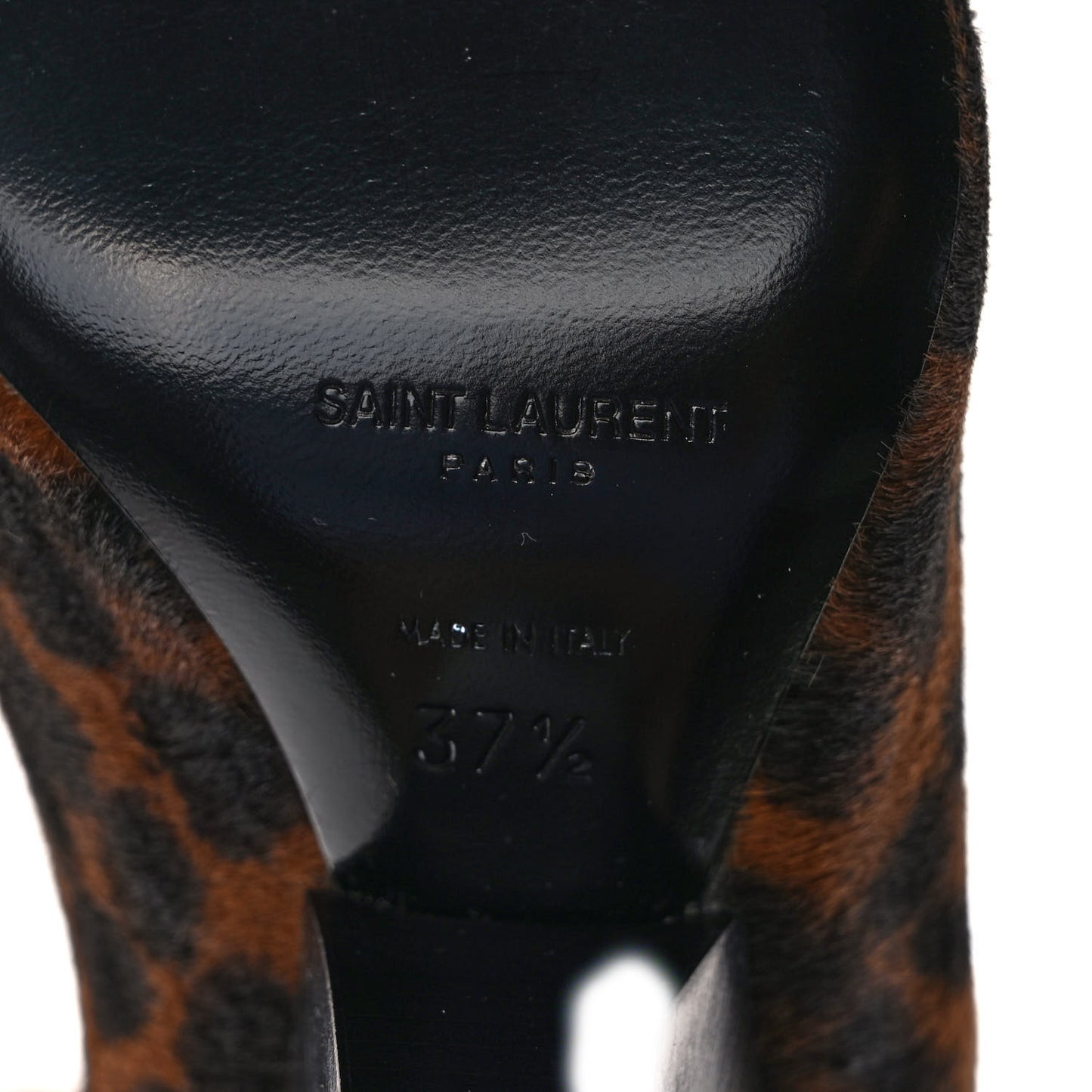 Calf Hair Leopard Niki 105 Thigh High Boots 37.5 Black