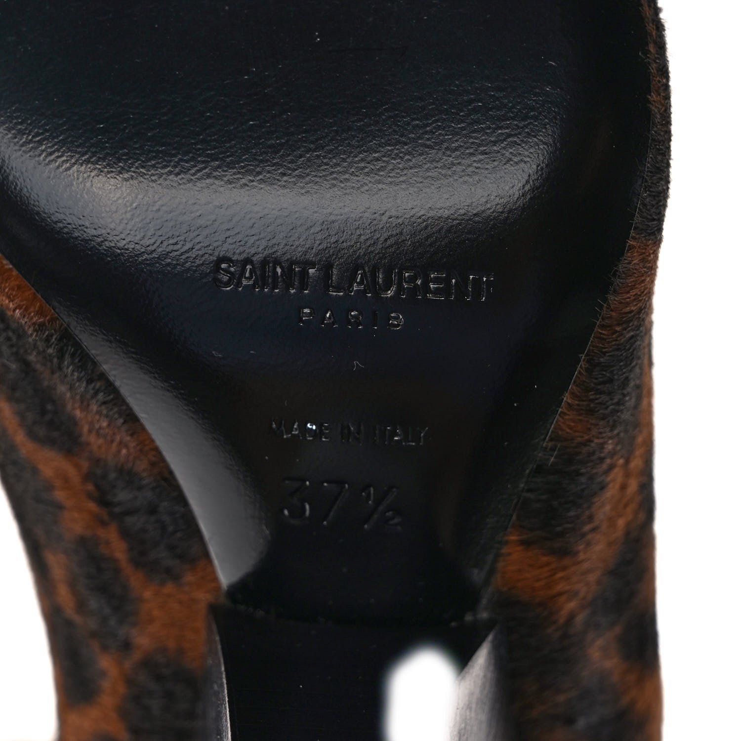 Saint Laurent Calf Hair Leopard Niki 105 Thigh High Boots 37.5 Black 6 of 7