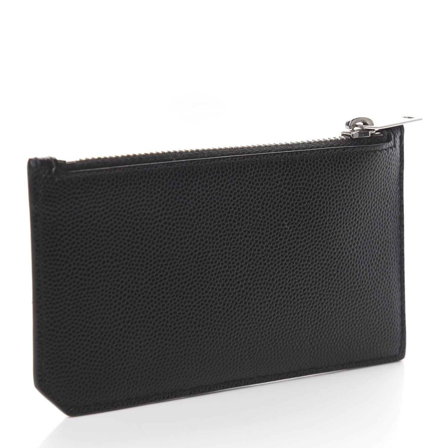 Saint Laurent Grained Calfskin 5 Fragments Zip Pouch Card Holder Black 2 of 5